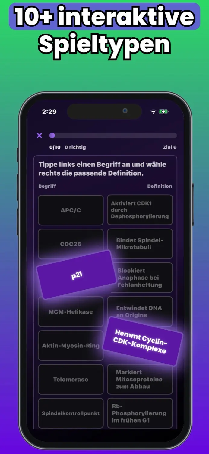 Interaktive Spieltypen in Medizingo